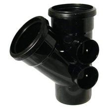Load image into Gallery viewer, Ring Seal Soil Branch - 135 Degree X 110mm Black - Floplast Drainage
