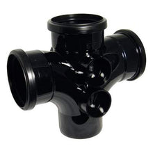 Load image into Gallery viewer, Ring Seal Soil Double Branch - 92.5 Degree X 110mm Black - Floplast Drainage
