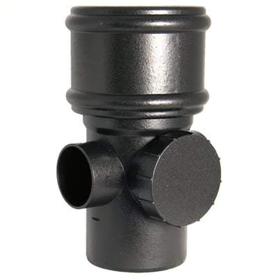 Ring Seal Soil Access Pipe Single Socket - 110mm Cast Iron Effect - Floplast Drainage