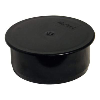 Ring Seal Soil Socket Plug - 110mm Black - Floplast Drainage