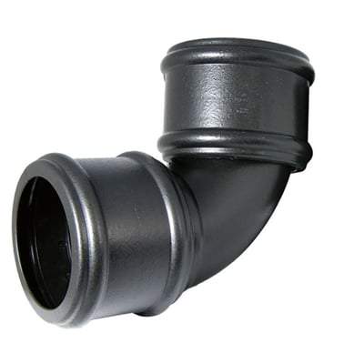 Ring Seal Soil Bend Double Socket - 110mm Cast Iron Effect - All Angles - Floplast Drainage