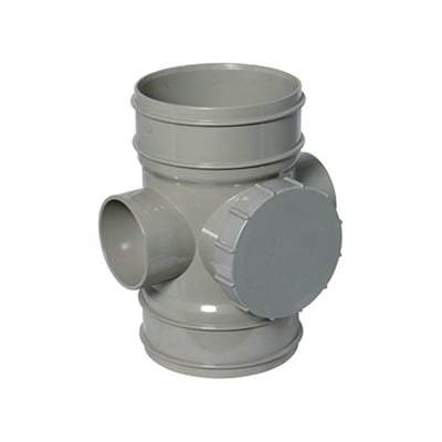 Solvent Weld Soil Access Pipe - 110mm Olive Grey - Floplast Drainage