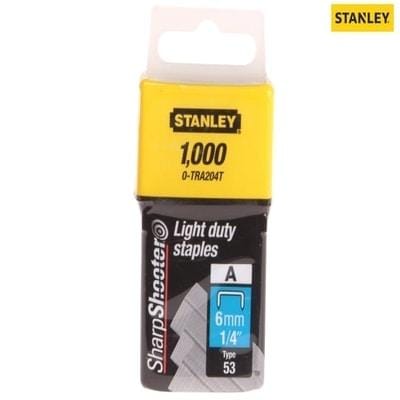 TRA2 Light-Duty Staple 6mm TRA204T (Pack of 1000) - Stanley