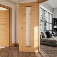 Load image into Gallery viewer, Seville Prefinished Oak Glazed (1 Light) Internal Fire Door - All Sizes - Deanta
