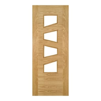 Seville Prefinished Oak Glazed (4 Light/Slanted) Internal Door - All Sizes - Deanta