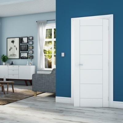 Seville White Primed Internal Door - All Sizes - Deanta