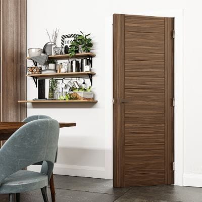 Seville Prefinished Walnut Internal Door - All Sizes - Deanta