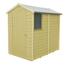 Load image into Gallery viewer, Shiplap 6ft x 4ft Single Door Apex Shetland Shed (Pressure Treated) - Shire
