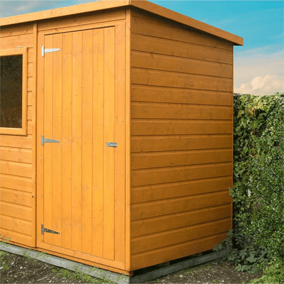Shiplap 6ft x 4ft Single Door Pent Shed  / One Window - Shire