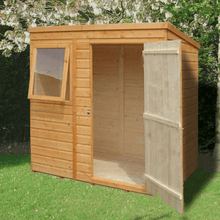 Load image into Gallery viewer, Shiplap 6ft x 4ft Single Door Pent Shed  / One Window - Shire
