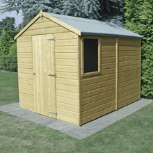 Load image into Gallery viewer, Shiplap 8ft x 6ft Single Door Apex Shed w/ Window (Pressure Treated) - Shire
