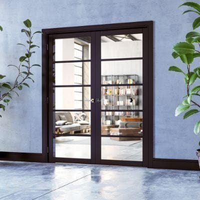 Shoreditch Black Prefinished Glazed Internal Door - All Sizes - Deanta