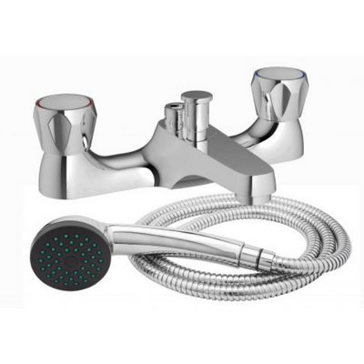 Compact Chrome Bath Shower Mixer - Aqua