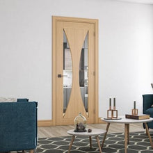 Load image into Gallery viewer, Sorrento Prefinished Oak Glazed Internal Door - All Sizes - Deanta
