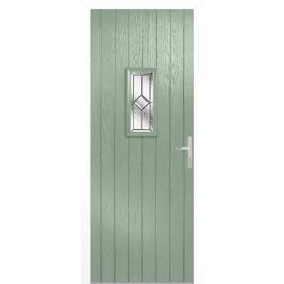Speedwell LH Chartwell Green Composite 1 Double Glazed Lead Light Panel External Door - All Sizes - LPD Doors Doors