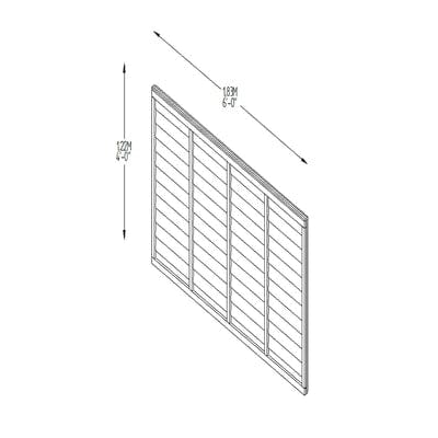 Forest 6ft x 4ft Pressure Treated Superlap Fence Panel - Forest Garden