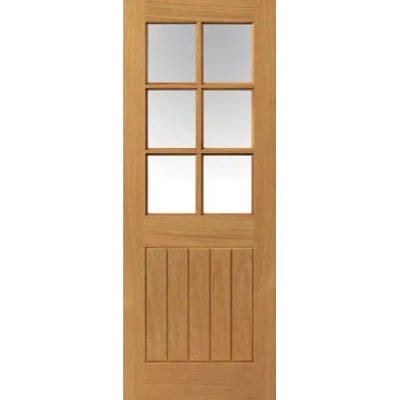 Cottage Thames Oak 6 Light Pre-Finished Glazed Internal Door - All Sizes - JB Kind