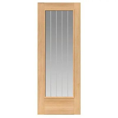 Cottage Thames Oak 1 Light Pre-Finished Glazed Internal Fire Door FD30 - All Sizes - JB Kind