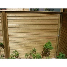 Load image into Gallery viewer, Level Top Tongue and Groove Effect Fence Panel - Jakcured (Horizontal Panels) - Jacksons Fencing
