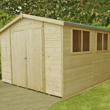 Load image into Gallery viewer, Premium Handmade Double Door Workspace Shed w/ Windows - All Sizes - Shire
