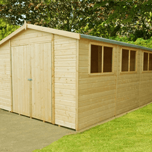 Load image into Gallery viewer, Premium Handmade Double Door Workspace Shed w/ Windows - All Sizes - Shire
