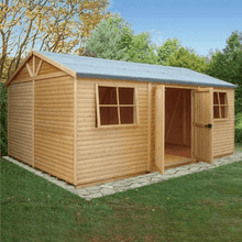 Load image into Gallery viewer, Mammoth Loglap Double Door Premium Handmade Shed w/ Window - All Sizes - Shire
