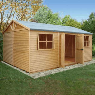 Mammoth Loglap Double Door Premium Handmade Shed w/ Window - All Sizes - Shire