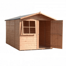 Load image into Gallery viewer, Shiplap 7ft x 10ft Single Door Apex Barraca Shed w/ Window - Shire
