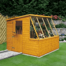 Load image into Gallery viewer, Single Door Iceni Potting Shed with Bench w/ Windows - All Sizes - Shire
