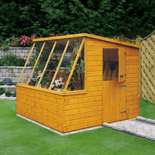 Load image into Gallery viewer, Single Door Iceni Potting Shed with Bench w/ Windows - All Sizes - Shire
