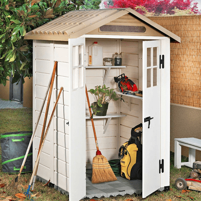 Double Door Tuscany Evo 120 PVC Shed w/ Windows - All Sizes - Shire