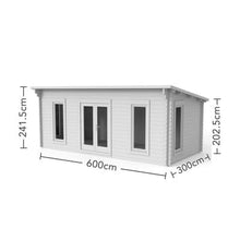 Load image into Gallery viewer, Forest Arley 6m x 3m Cabin - Pent Roof, Double Glazed 24kg Polyester Felt, No Underlay - Forest Garden
