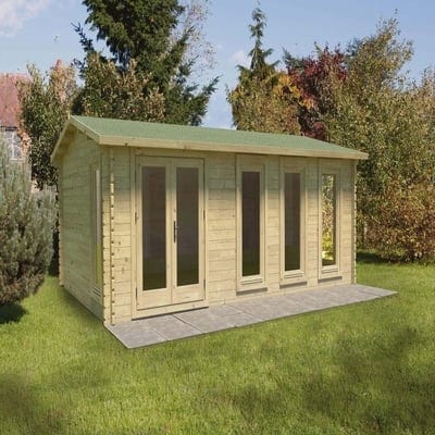 Forest Blakedown 6m x 4m Log Cabin - Apex Roof, Double Glazed Polyester Felt, Plus Underlay - All Sizes - Forest Garden