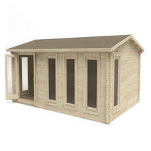 Load image into Gallery viewer, Forest Blakedown 6m x 4m Log Cabin - Apex Roof, Double Glazed 24kg Polyester Felt, No Underlay
