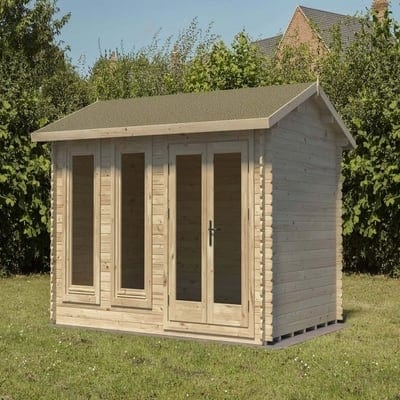 Forest Chiltern 4m x 3m Log Cabin - Apex Roof, Double Glazed with Felt Shingles and Underlay - Forest Garden