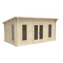 Load image into Gallery viewer, Forest Elmley 5m x 3m Log Cabin - Pent Roof, Double Glazed 24kg Polyester Felt, No Underlay - Forest Garden
