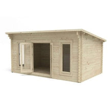 Load image into Gallery viewer, Forest Elmley 5m x 3m Log Cabin - Pent Roof, Double Glazed 24kg Polyester Felt, No Underlay - Forest Garden
