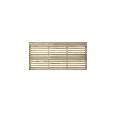 Forest 6ft x 5ft Pressure Treated Contemporary Slatted Fence Panel - Forest Garden