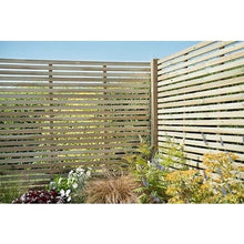Load image into Gallery viewer, Forest 6ft x 6ft  Pressure Treated Contemporary Slatted Fence Panel - Forest Garden
