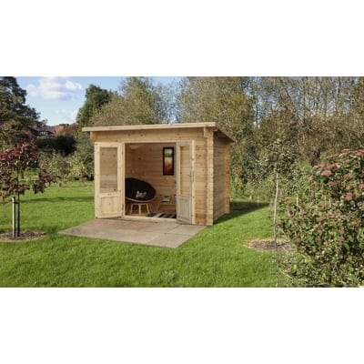 Forest Harwood 3m x 2m Log Cabin - Pent Roof, 24kg Felt No Underlay - Forest Garden