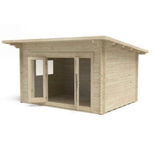 Load image into Gallery viewer, Forest Melbury 4m x 3m Log Cabin - Pent Roof, Single Glazed 24kg Polyester Felt, No Underlay - Forest Garden
