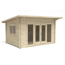 Load image into Gallery viewer, Forest Melbury 4m x 3m Log Cabin - Pent Roof, Single Glazed 24kg Polyester Felt, No Underlay - Forest Garden
