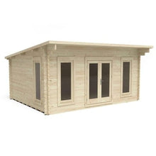 Load image into Gallery viewer, Forest Mendip 5m x 4m Log Cabin - Pent Roof, Double Glazed, Polyester Felt, Plus Underlay - Forest Garden
