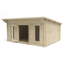 Load image into Gallery viewer, Forest Mendip 5m x 4m Log Cabin - Pent Roof, Double Glazed, 24kg Polyester Felt, No Underlay - Forest Garden
