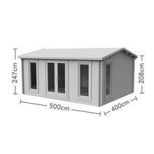 Load image into Gallery viewer, Forest Rushock 5.0m x 4.0m Log Cabin - Apex Roof, Double Glazed with Felt Shingles, Plus Underlay - Forest Garden
