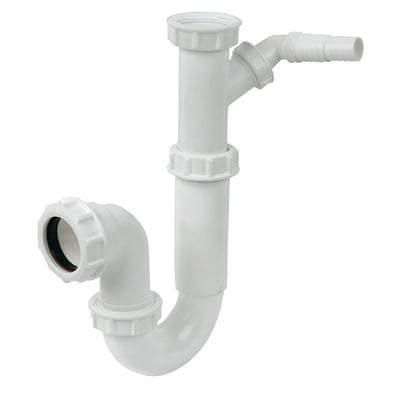40mm Appliance Half Adjustable P Trap - 76mm Seal - Floplast Drainage