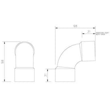 Load image into Gallery viewer, Solvent Weld Waste Bend Swept - 92.5 Deg - All Sizes - Floplast Drainage
