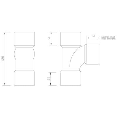 Solvent Weld Waste Tee - All Sizes - Floplast Drainage