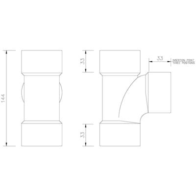 Solvent Weld Waste Tee - All Sizes - Floplast Drainage