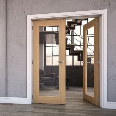 Walden Unfinished Oak Glazed Internal Door - All Sizes - Deanta